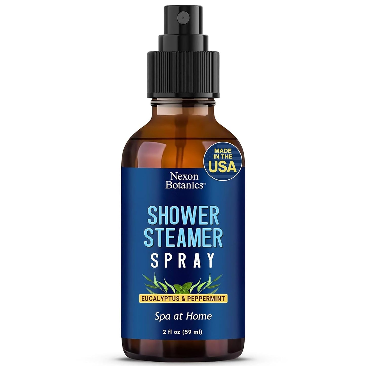 Eucalyptus & Peppermint Shower Steamer Spray 2 fl oz - Aromatherapy Mist for Spa with Pure, Natural Essential Oils - Refreshing Aroma for Clear Breathing & Mood Enhancement - Nexon Botanics