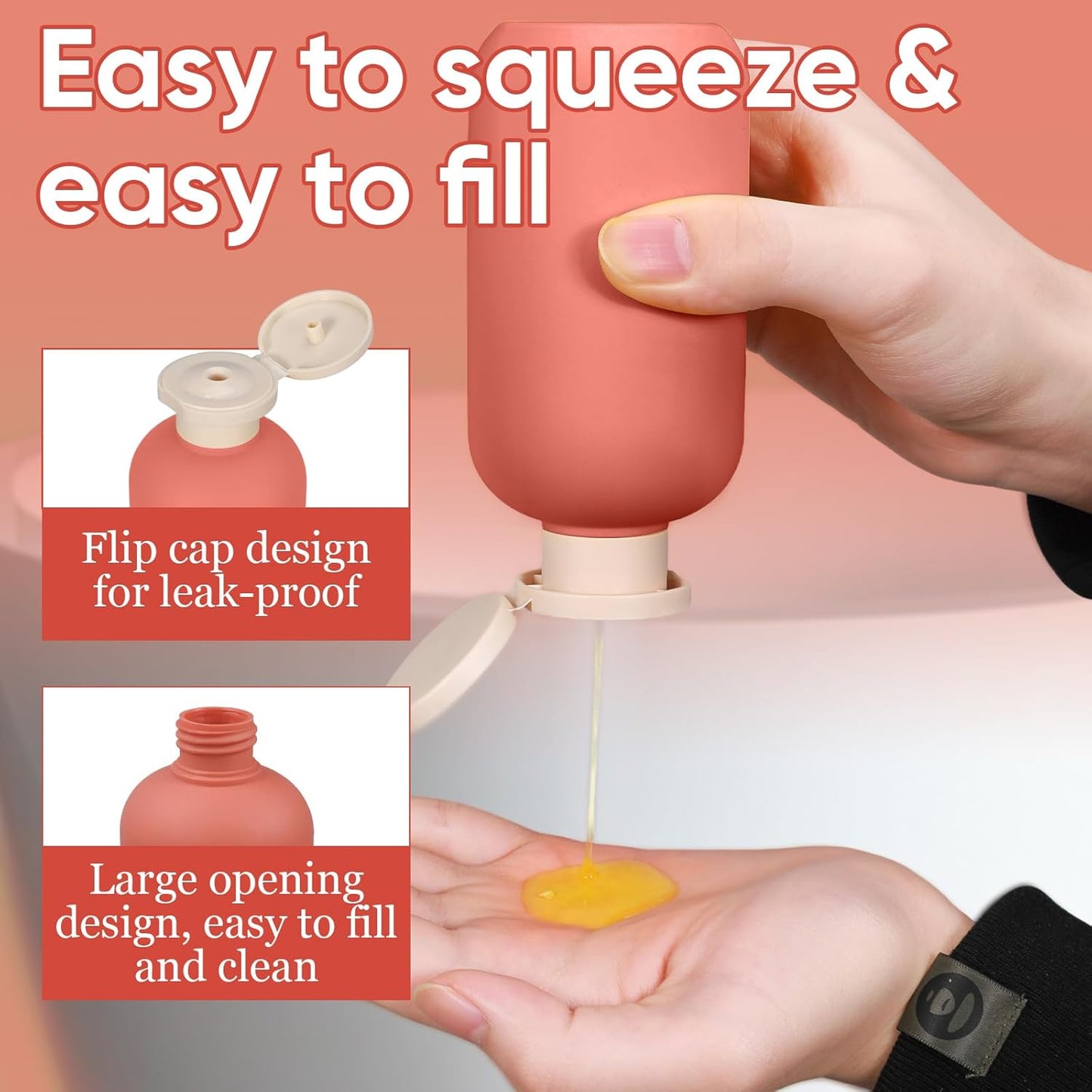 3 PACK Travel Shampoo Bottle, Empty Plastic Squeeze Bottles 6.8oz with Flip Cap, Lotion Container for Toiletries Travel Size Shampoo and Conditioner