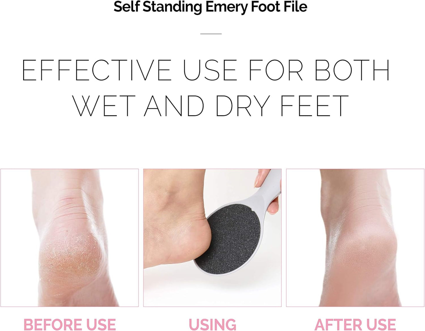 Self-Standing Emery Foot File, Double-Sided Pedicure Tool, Effective for Cracked Heel, for Wet & Dry Feet, Pedicure, Hygienic Exfoliating, Callus Remover, Foot Scrubber, Professional Care