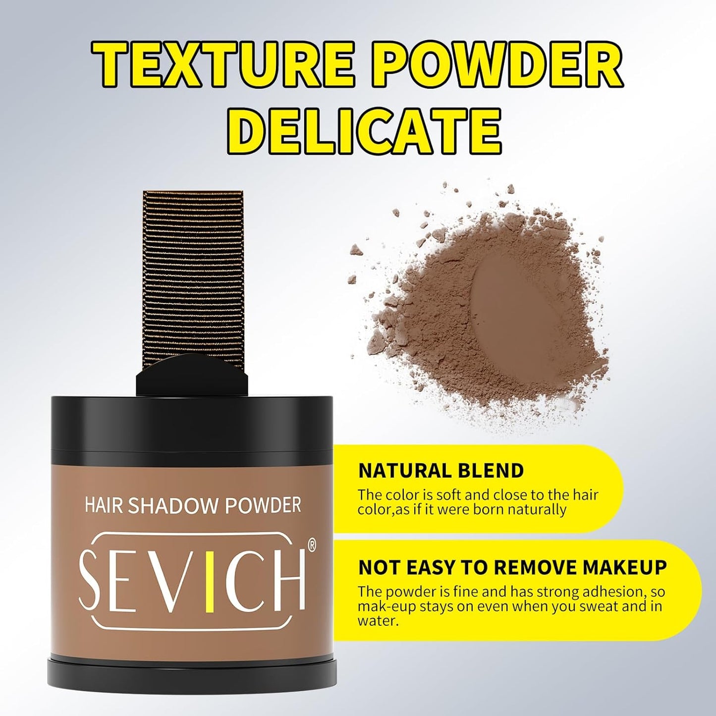 Sevich Hairline Powder 10g 2-Pack with Brush, Instantly Conceals Hair Loss & Thinning, 48H Waterproof Root Touch Up Powder, Natural Hair Shadow Toppers for Women & Men, 2 Box = 5 Boxes,Brown