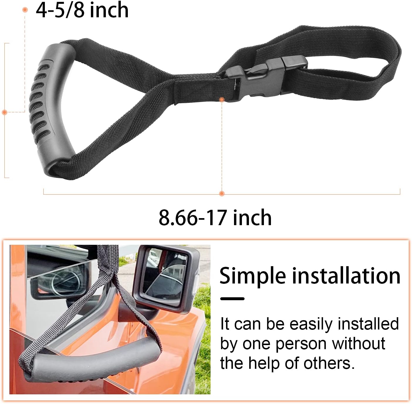 Bentolin Hand Handle Adjustable Standing Safety Black Handle Suitable for Elderly and Assistance- Disability Help (2-Pack