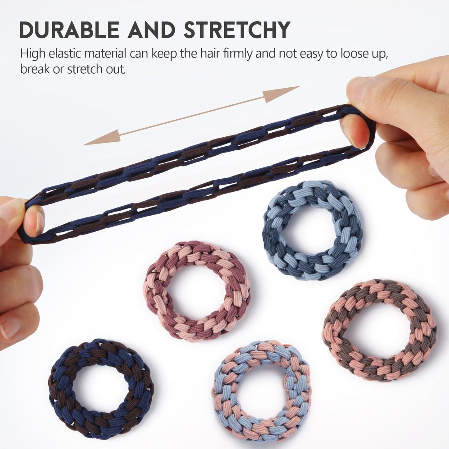 Youxuan Colorful Elastic Hair Ties, Soft, Stretchy, and Non-Damage Hair Rubber Bands, 10 Pack Strong and Durable Scrunchies for Women and Girls