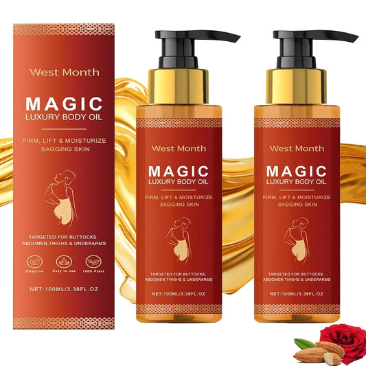 Magic Body Firming Oil – Full Body Use, Hydrating and Firming Skin Oil for Arms, Chest, and Thighs – with Vitamin E, Rosehip