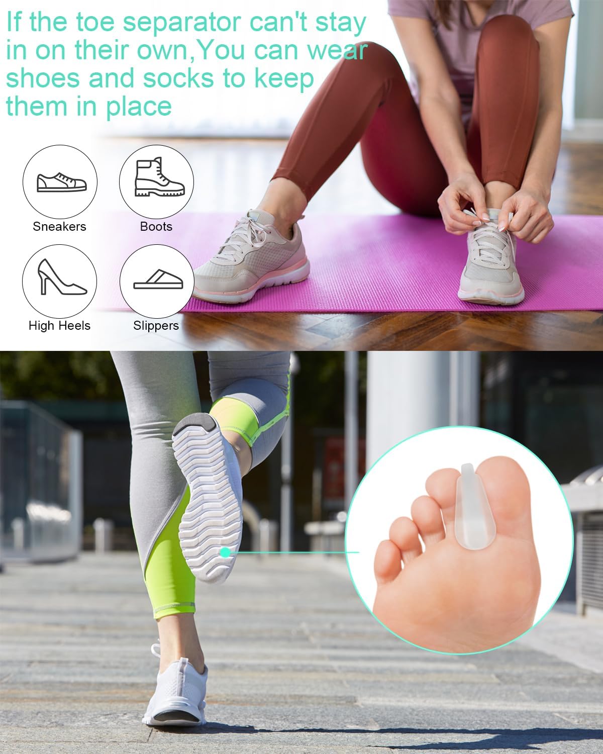 16Pcs Gel Toe Separators, Silicone Toe Spacers Bunion Corrector for Feet Women Men Pain Relief, Soft Flared Toe Spreader Hammer Toe Straightener for Overlapping Toes(12Small+4Large Size)