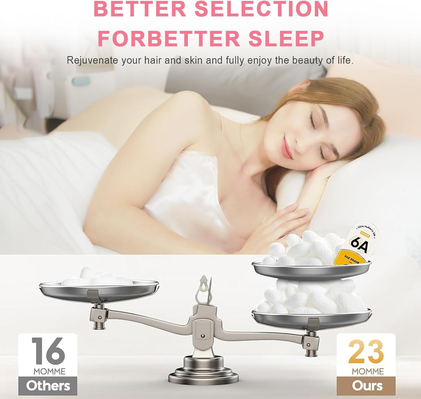 100% Silk Pillowcase 2 Pack for Hair and Skin, Both Sides 23 Momme Grade 6A+ Mulberry Silk Pillowcases with Hidden Zipper, Soft&Smooth Cooling Pillow Cases (Red, Queen 20×30)