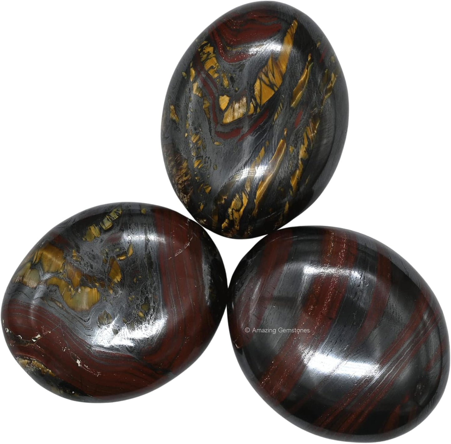 Amazing Gemstone Iron Tiger Eye Crystals and Healing Stones - Large Palm Stone Crystals Piedra - Crystal for Good Luck, Balanced Positive Energy, Meditation - Unique Stocking Stuffers, Gifts for Women