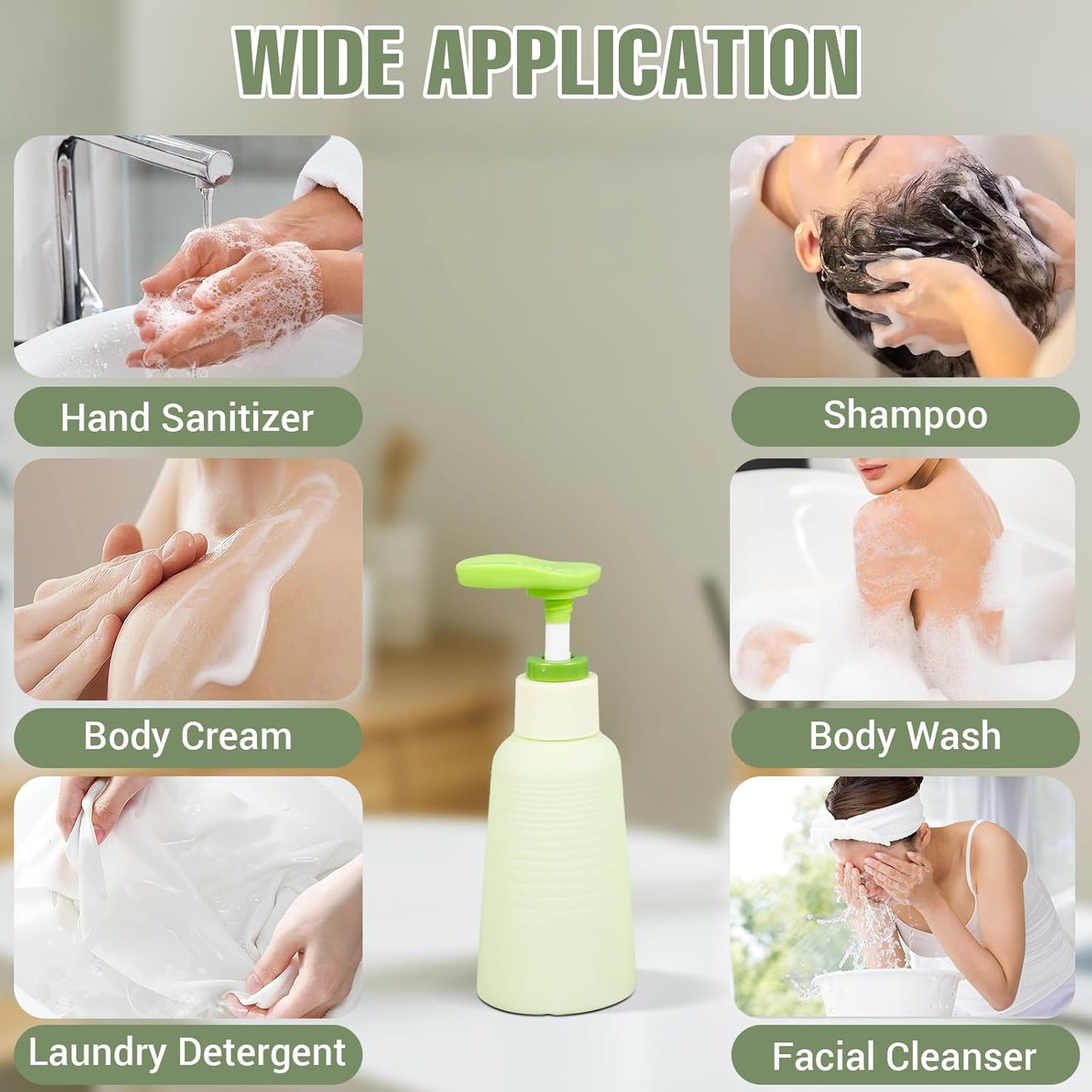 3.4oz Travel Shampoo Bottle with Flip Cap, Refillable Plastic Pump Bottles Dispenser for Soap, Shampoo, Lotions, Liquid Body Wash, Creams and Massage Oil (2Pack, 3.4oz/100ml)