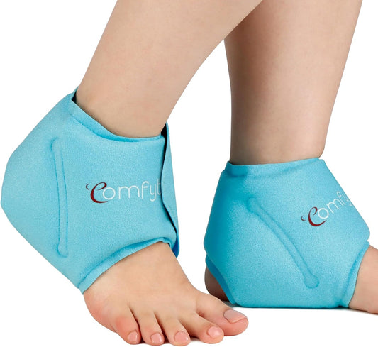 Comfytemp Ankle Ice Pack Wrap for Swelling, Plantar Fasciitis, Foot Pain Relief, FSA Eligible, Gel Packs for Injuries Reusable, Hot Cold Compression for Achilles Tendonitis, Sprain Ankles, Gift, 2 Pcs