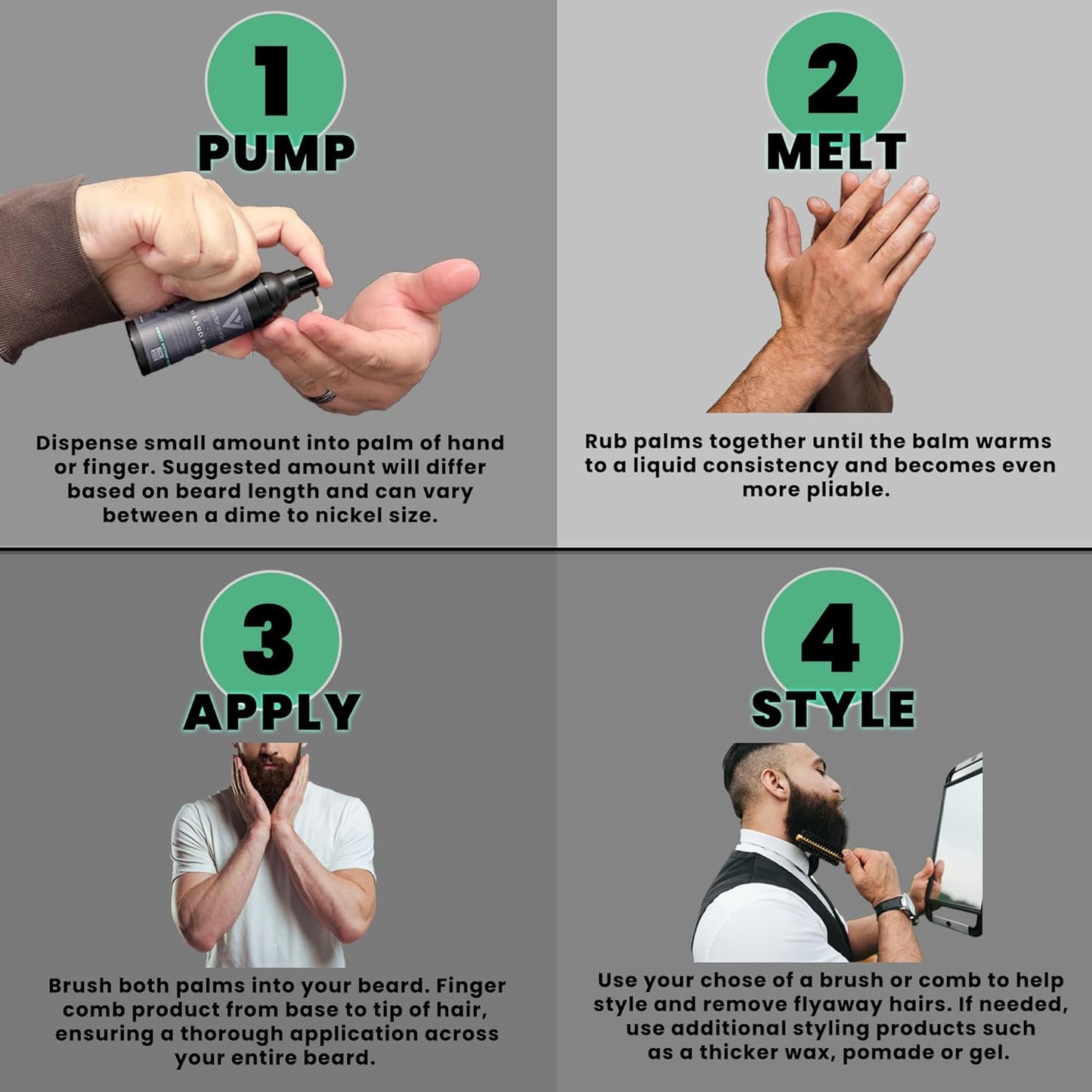 Liquid Beard Balm - Nine Moisturizing Oils Including Shea Butter & Vitamin E - High Viscosity Formula Helps Condition and Style - Men's Grooming (1 Ounce, Bare Bones)