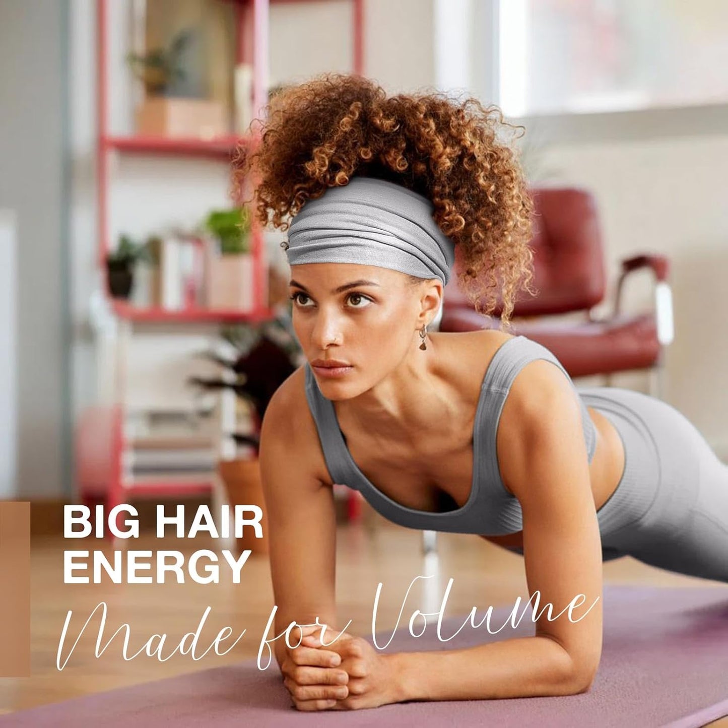 Wide Headbands for Women Knotted No Slip Head Bands Soft Turban Headband Hair Accessories Boho African Solid Color Head Wraps for Women Yoga Workout Pack of 6（Brown）