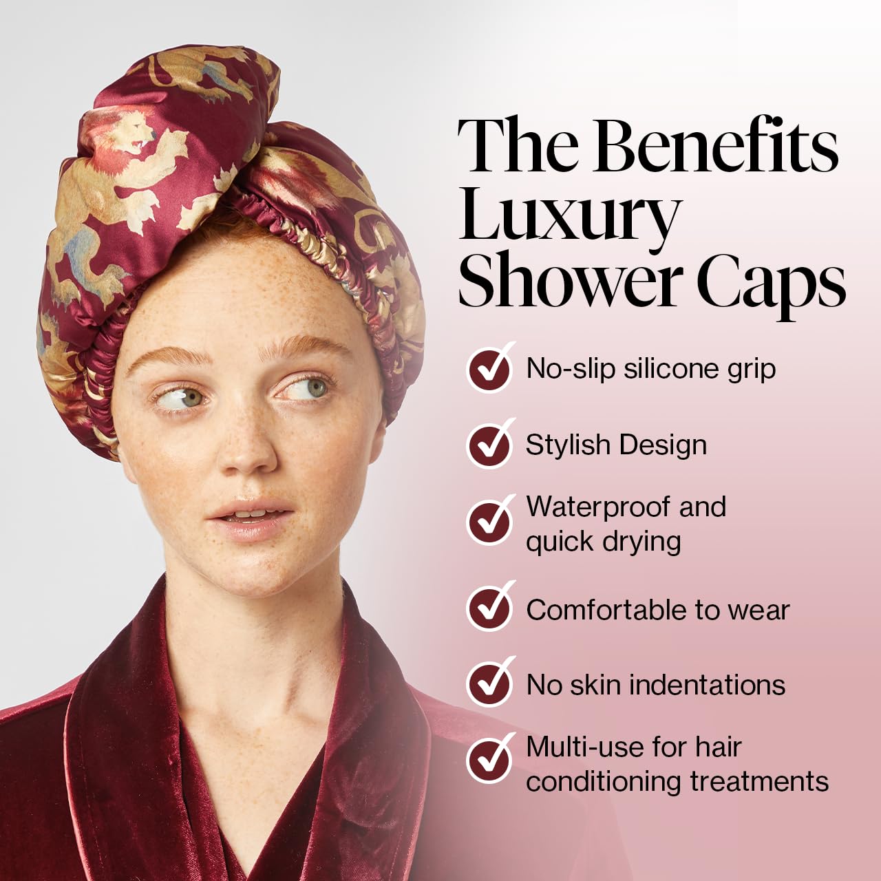 Kitsch Harry Potter x Satin Microfiber Hair Towel Wrap for Women - Super Absorbent, Quick Dry, Anti-Frizz, for Long & Short Hairs, Turbans for Women, Hair Wrap - Gryffindor