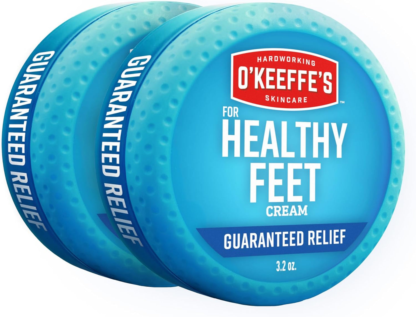 O'Keeffe's for Healthy Feet Foot Cream - 3.2 oz Jar (2 Pack) - Guaranteed Relief for Extremely Cracked, Dry Feet, Repairing Skincare, Instantly Boosts and Retains Moisture Levels