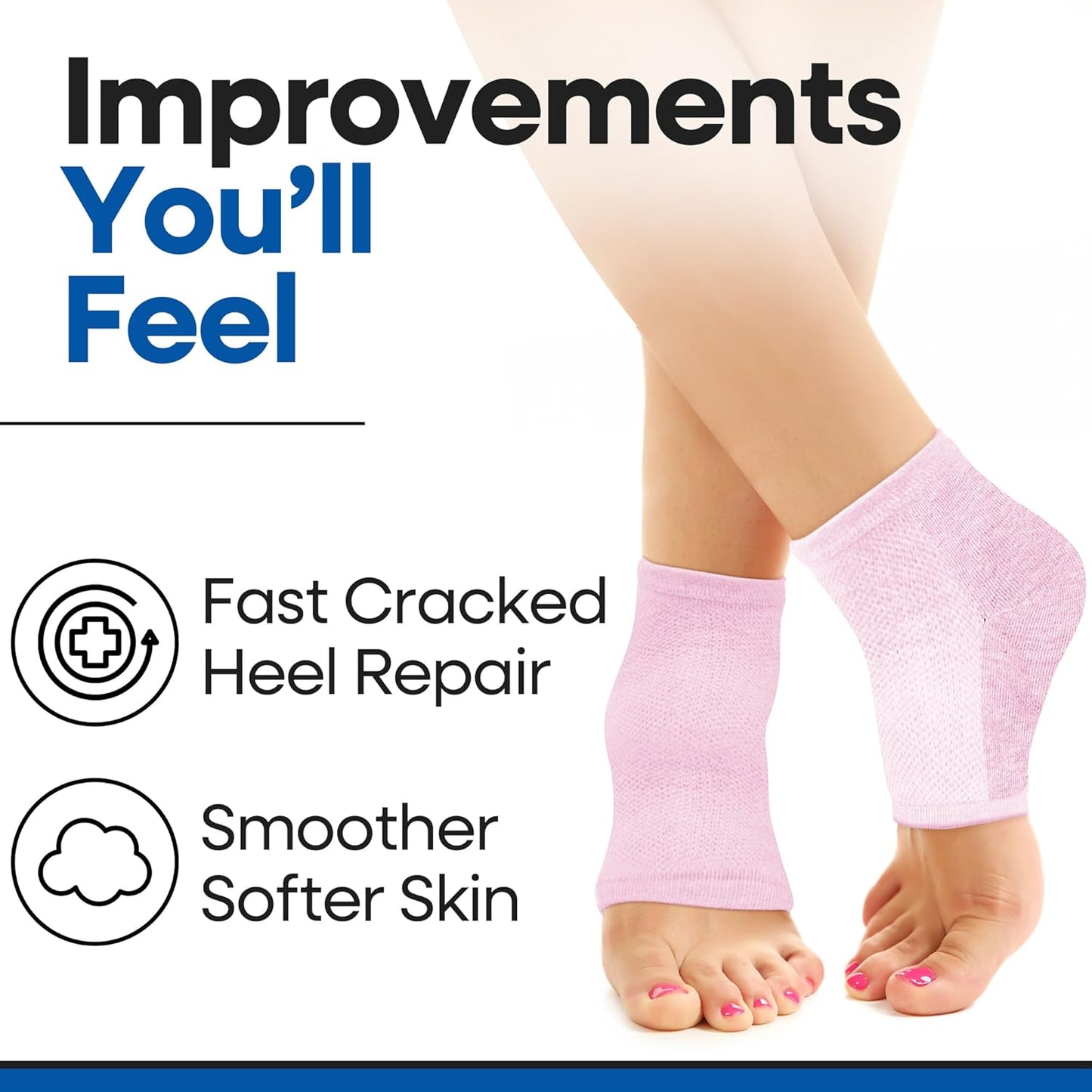 Moisturizing Socks for Women & Men | Aloe Vera Cracked Heel Treatment | Foot Callus Remover | Aloe Socks for Cracked Heels & Dry Cracked Feet (3 Pairs, Fits Most)
