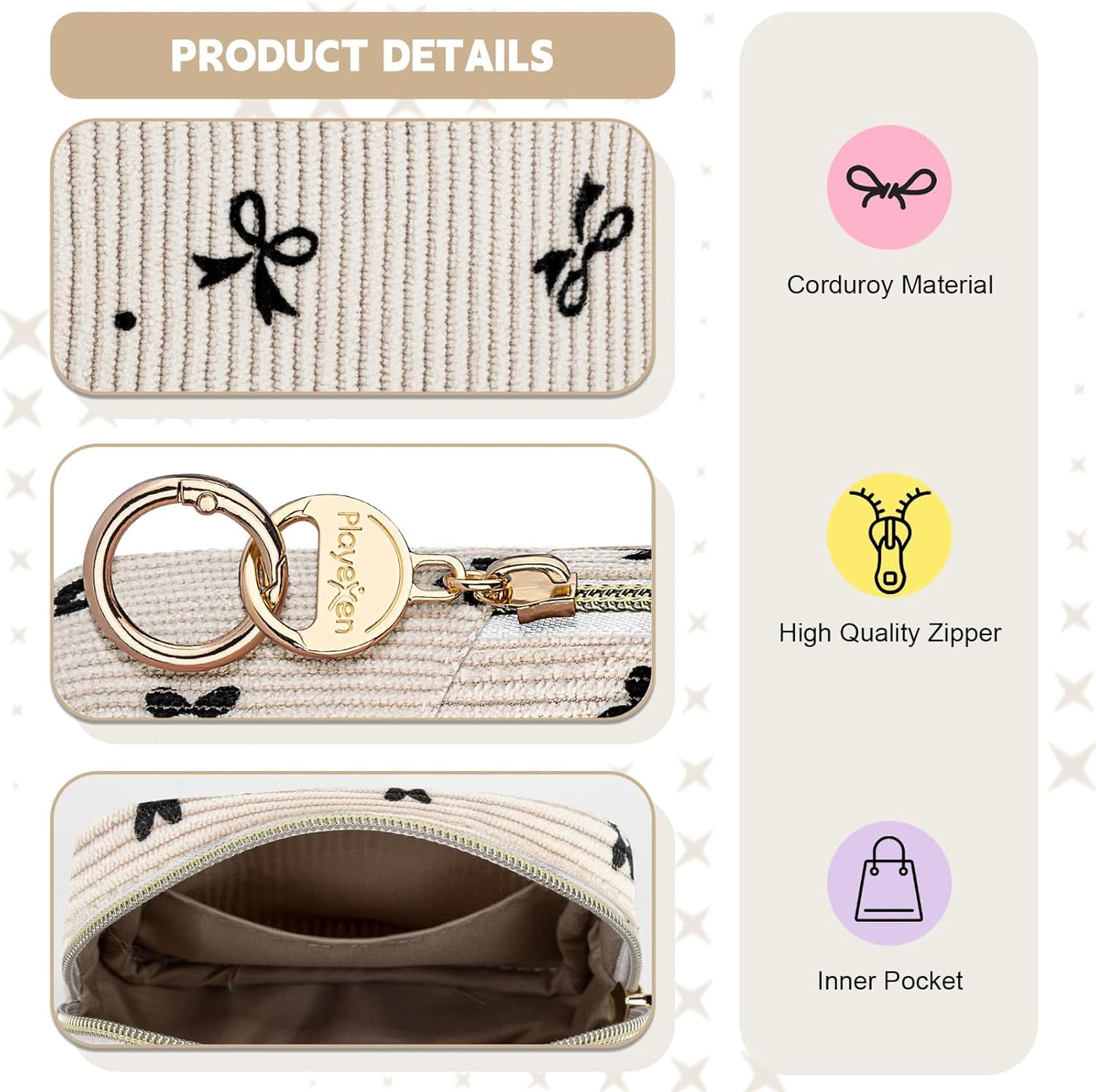 Period Bag for Teen Girls, Corduroy Cute Sanitary Napkin Storage Bag, Menstrual Pad Bag Tampon Holder for Purse