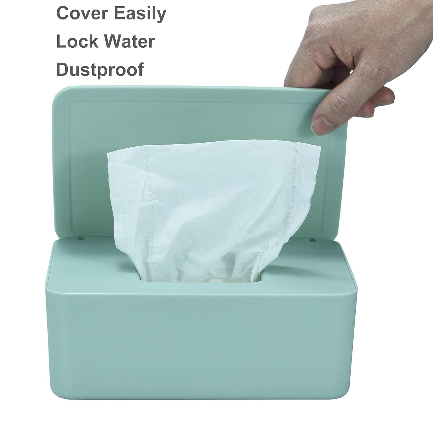 Diaper Wipes Dispenser, Baby Wipes Case, Baby Wipe Holder Keeps Diaper Wipes Fresh, Wipe Container with Non-Slip Feet (Green)