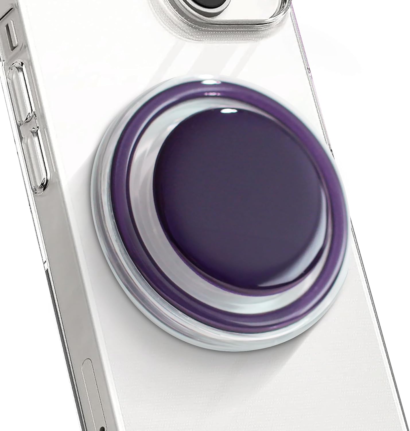 OnTheGrip Cute Solid Macaron Color Round Shape Collapsible Mobile Phone Grip Stand Holder for Smartphone Tablet Cell Phone Accessory (Purple)