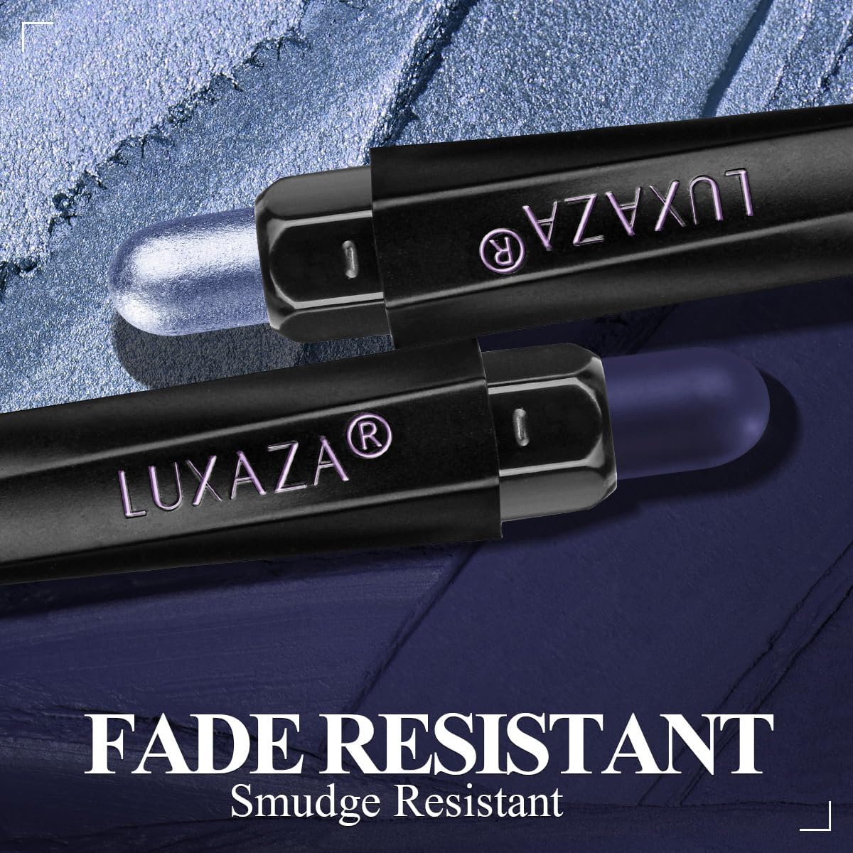 Blue Eyeshadow Stick Makeup 6PCS Set, Dark Blue Brown Metallic Shimmer Matte Cream Eye Shadow Eyeliner Brightener Pencil Crayon - JEANS BLUE