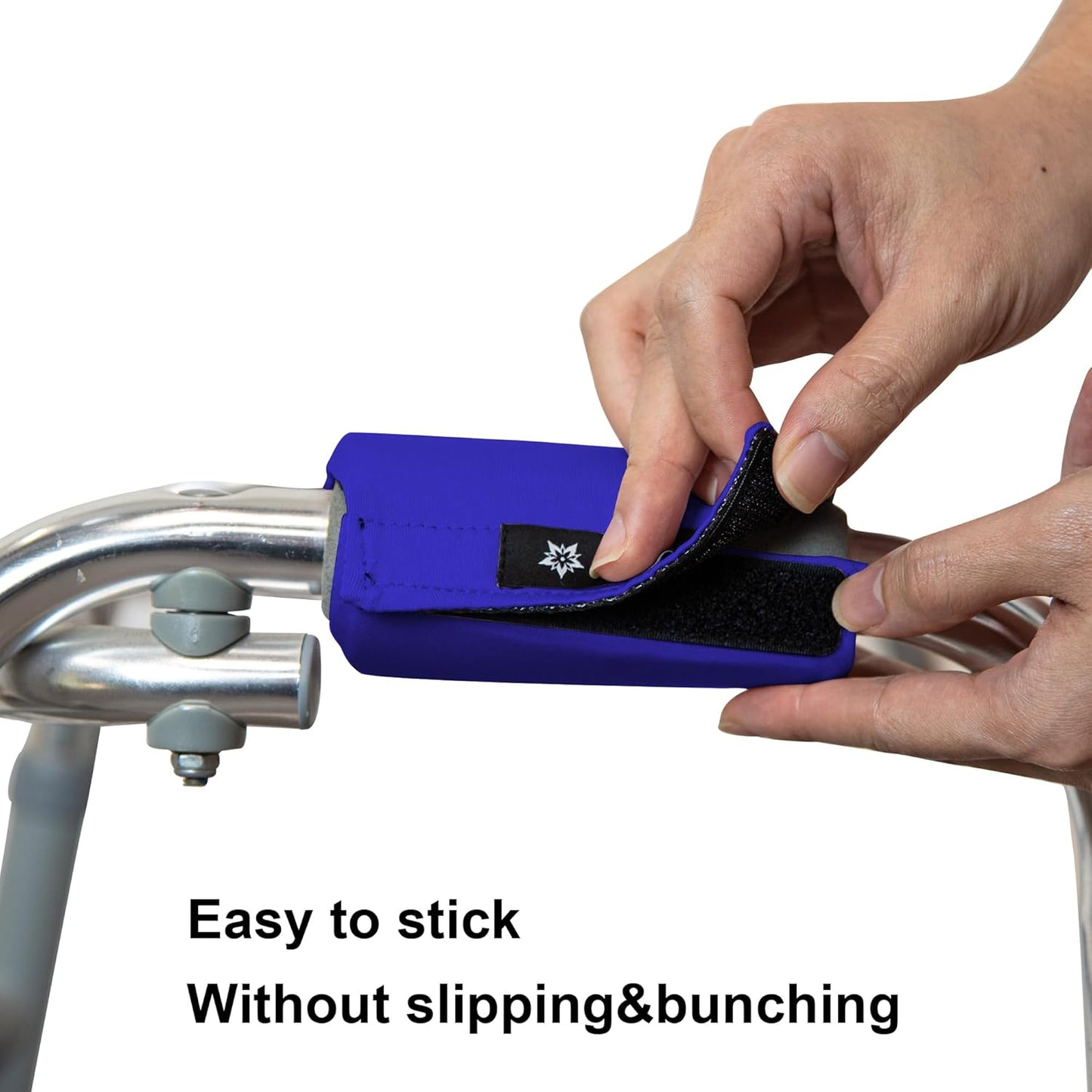 Universal Walker Hand Grip Padded Covers Non-Slip Cushion Foam for Folding Wheelchair Rollator Crutch Handle Pads 2-Pack Navy Blue