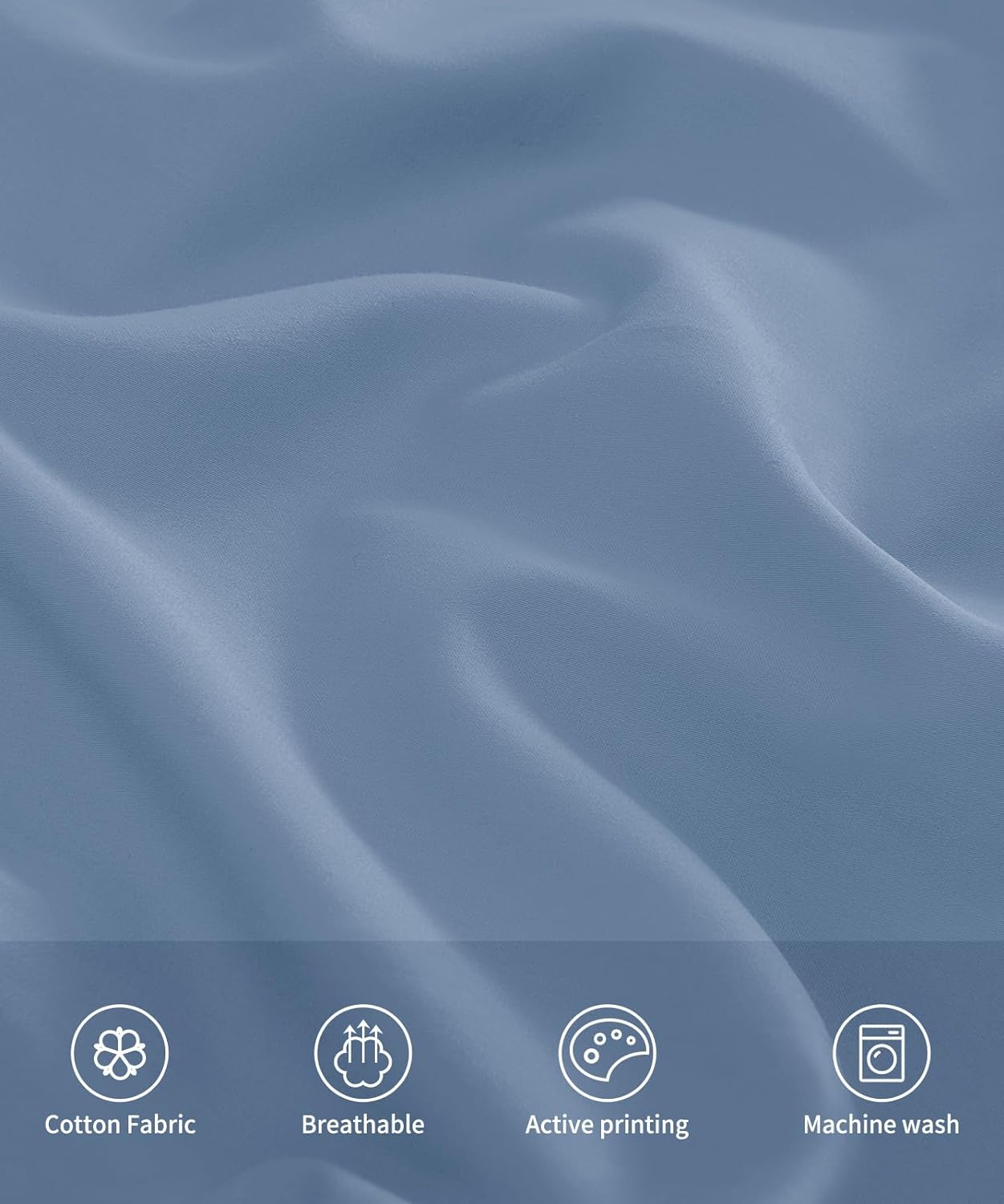 Warmstar Cotton Body Pillow Cover 1 Pack, 600 Thread Count Body Pillow case 20"x54", Long Body Pillow Case Cover Soft Breathable with Envelope Closure,Denim Blue