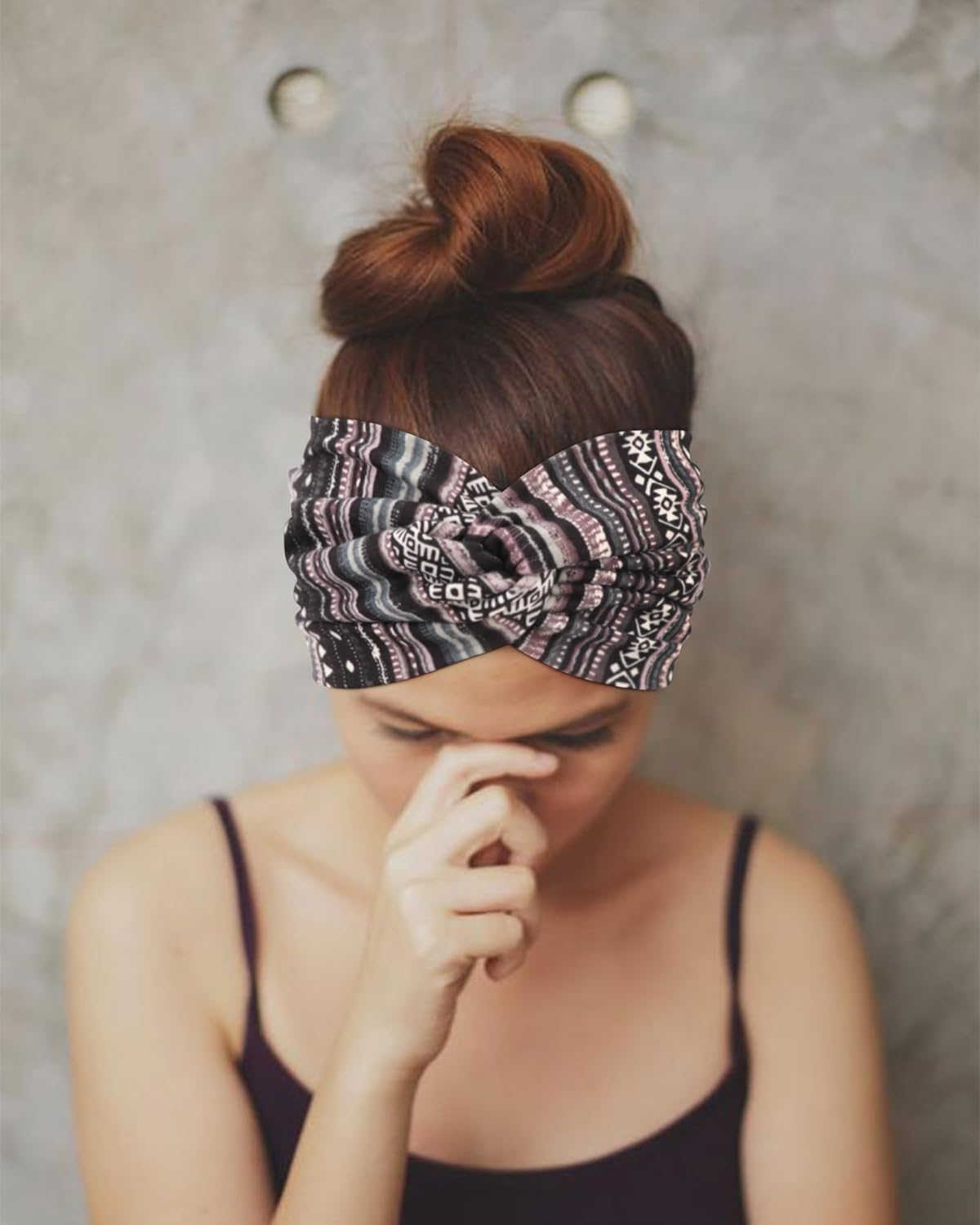 DRESHOW 4 Pack Turban Headbands for Women Wide Vintage Head Wraps Knotted Cute Hair Band Accessories