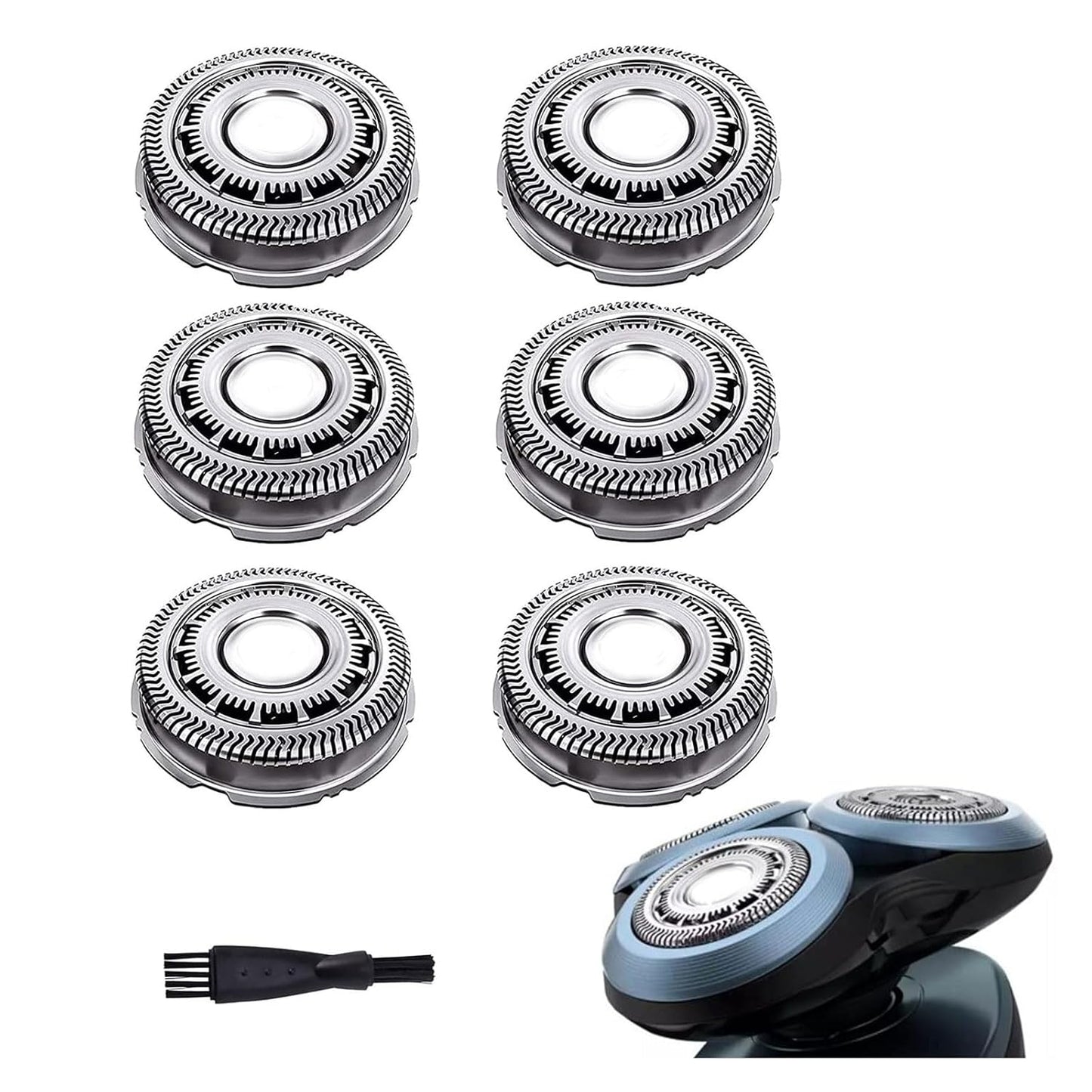 SH60/72 Replacement Heads Compatible with Philips Electric Shaver Series 6000, SH60 Replacement Blades Razor Heads for Shaver S6810/82, S6850/85, S6880/81, Upgraded Shaving Blade 6-Pack