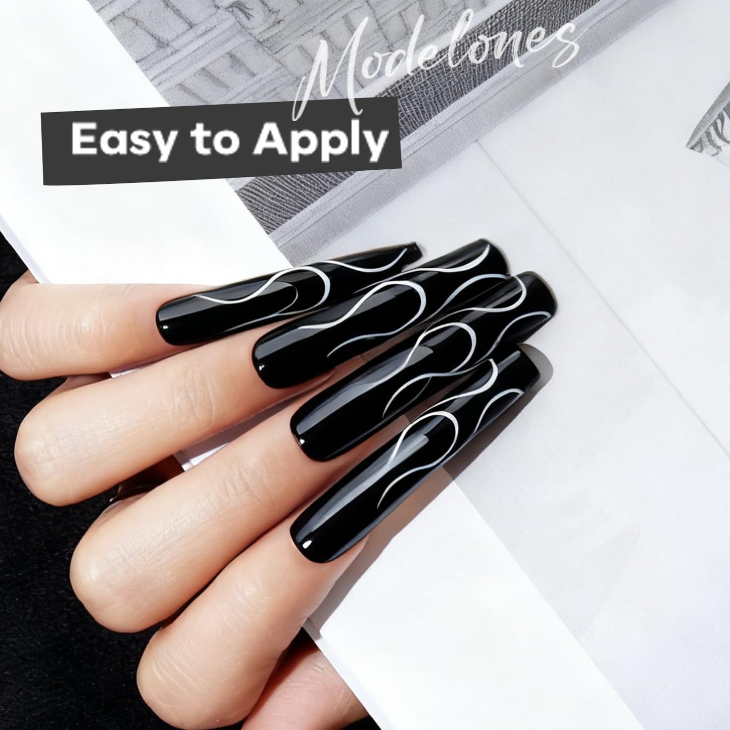 modelones Nail Polish, 15 ml Classic Black Nail Polish Quick Dry Nail Strengthener Long Last Shine Fingernail Toe Nail Art DIY Home Travel Manicure Gift for Women Girls 0.5 Fl Oz