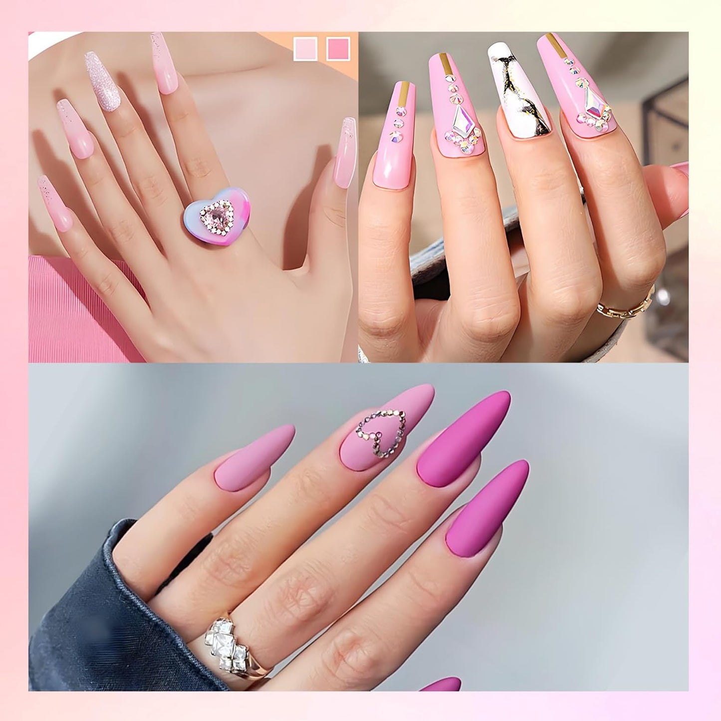 Acrylic Powder Large Capacity: 3Pcs 1 Oz. Orchid Glitter Super Nail Polymer for 3D Art Carving French Extension - 28g Pink-a-boo Phlox Pink Professional Acrylic Powder No Need Lamp