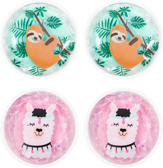 Gel Ice Pack Reusable, Cooling Eye Pads and Patches, Hot and Cold Eye Pads - Soothing, Revitalizing, Puffiness, Refresh, Relieves Stress, Relax, Relieves Puffiness and Tension(2 Sloths+2 Alpacas)
