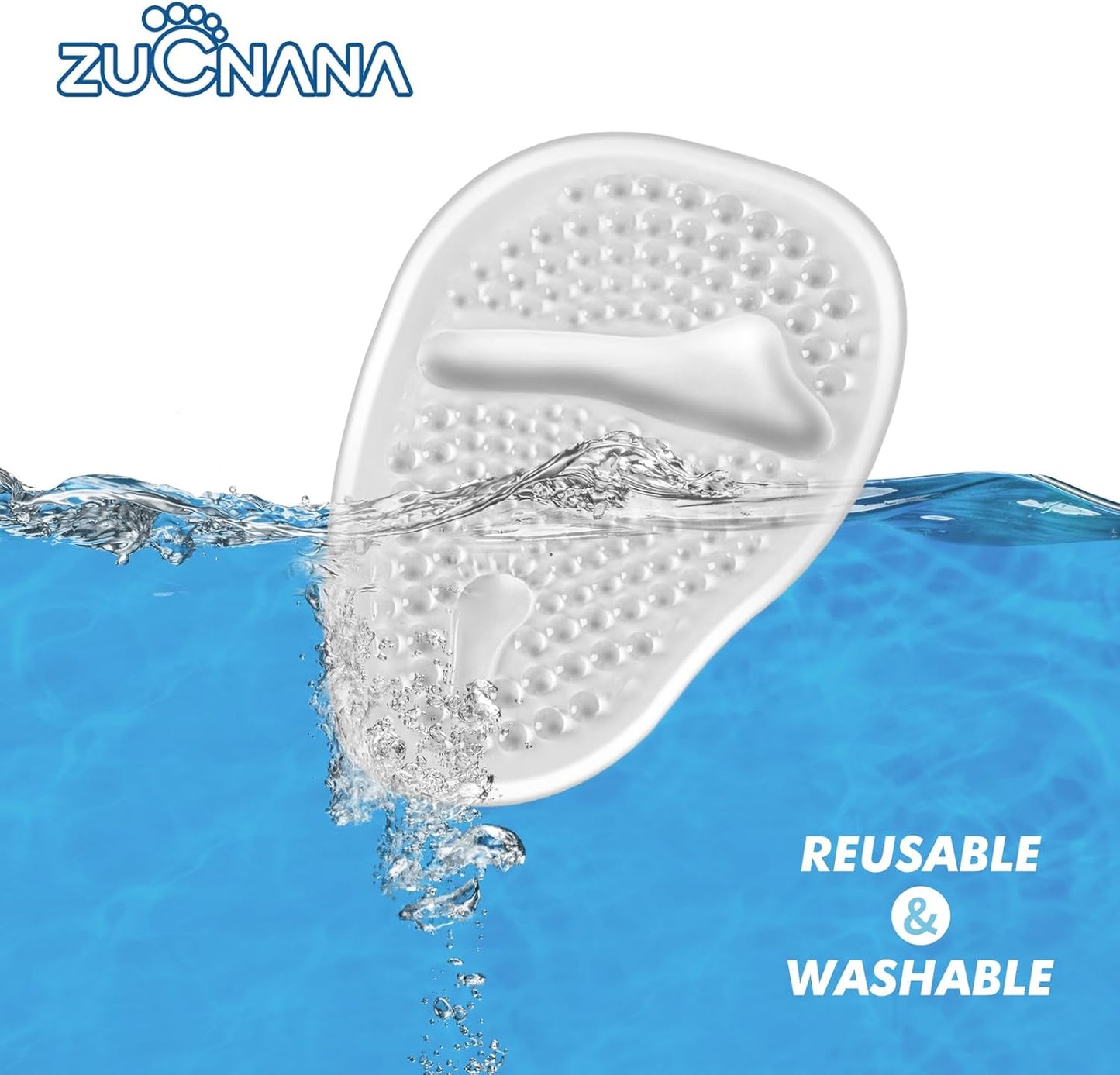 Ball of Foot Cushions, Metatarsal Pads Women (2 Pairs), Non-Slip Heel Inserts for Women, Gel Heel Cushions for Foot Pain Relief and Comfort | One Size Fits Any (Beige & Clear)