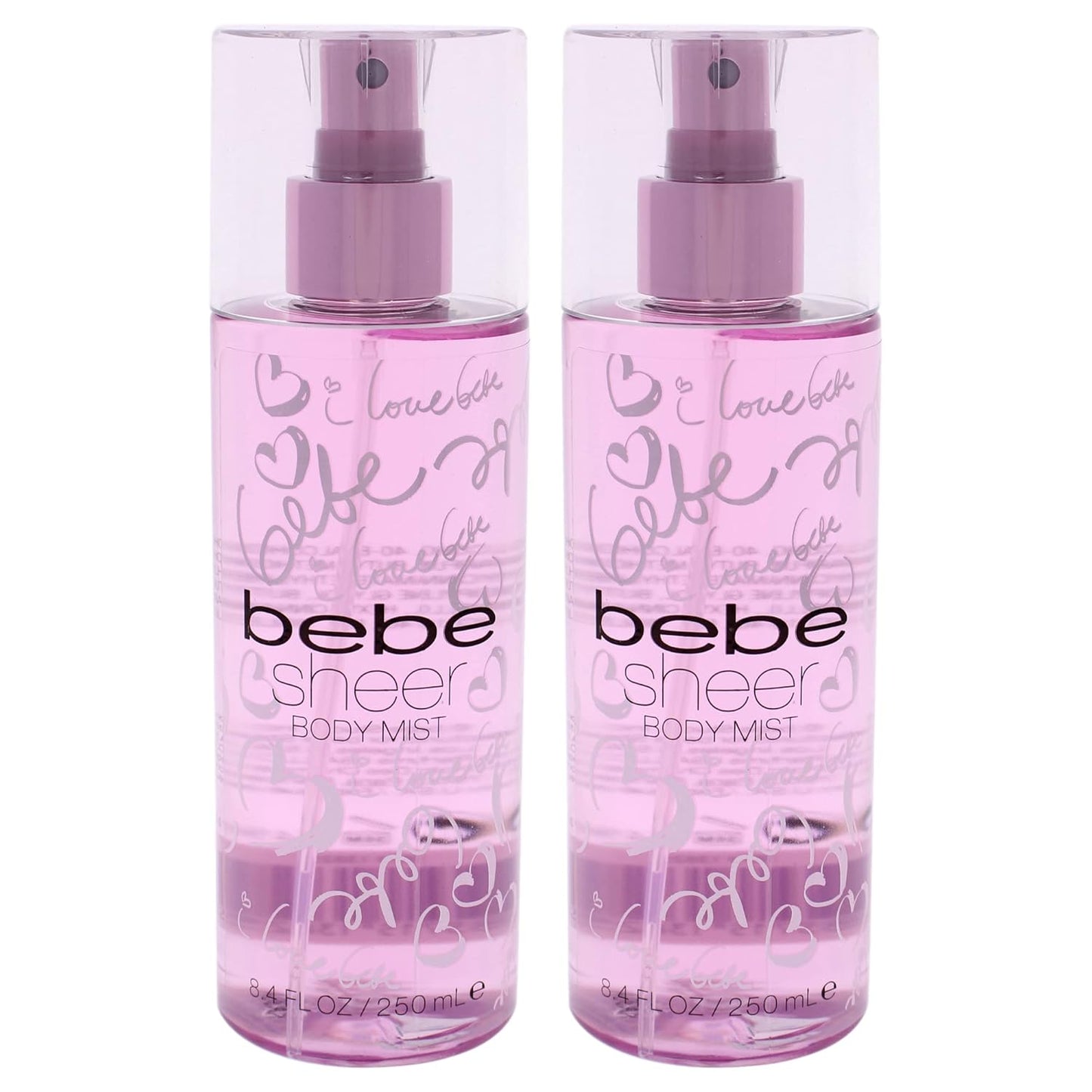 Bebe Sheer Body Mist - Body Spray for Women - Sensual and Flirtatious Women's Fragrance with Citrus Cocktail, Pink Peony, and Sandalwood Notes - 8.4 oz Pack of 2