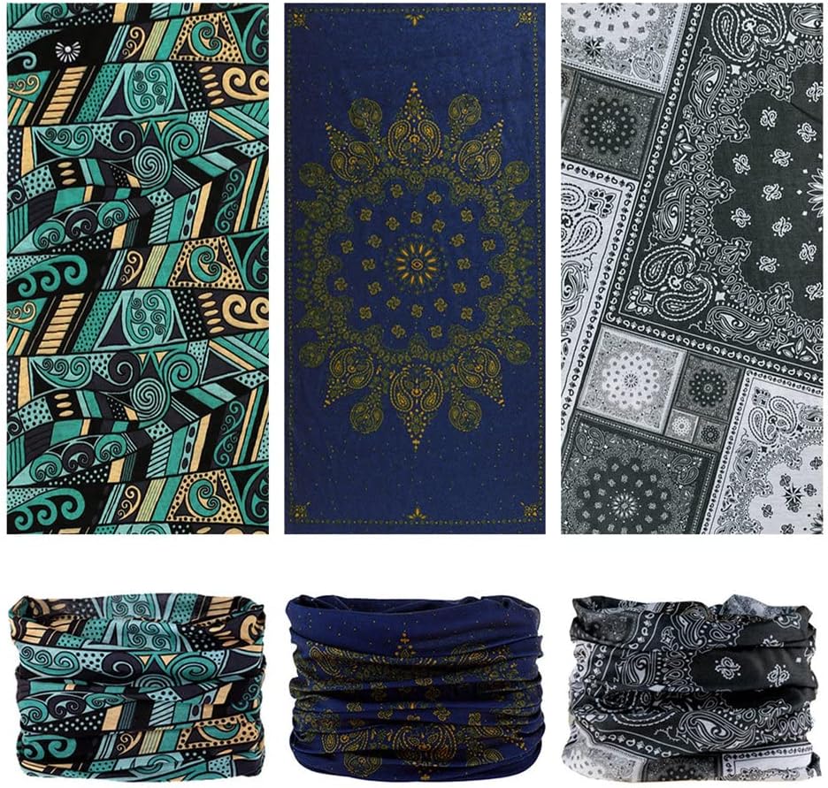 Headband Neck Gaiter Head Wrap Headwear Face Mask Magic Scarf Bandana for Men and Women