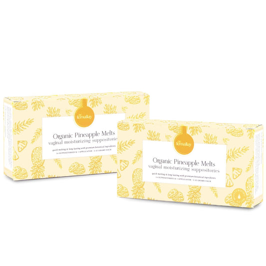 Femallay Organic Vaginal Moisturizing Suppositories – Pineapple 2 Pack – 100% Natural Relief for Dryness, Odor & Daily Feminine Discomfort – 14 Count + Applicator