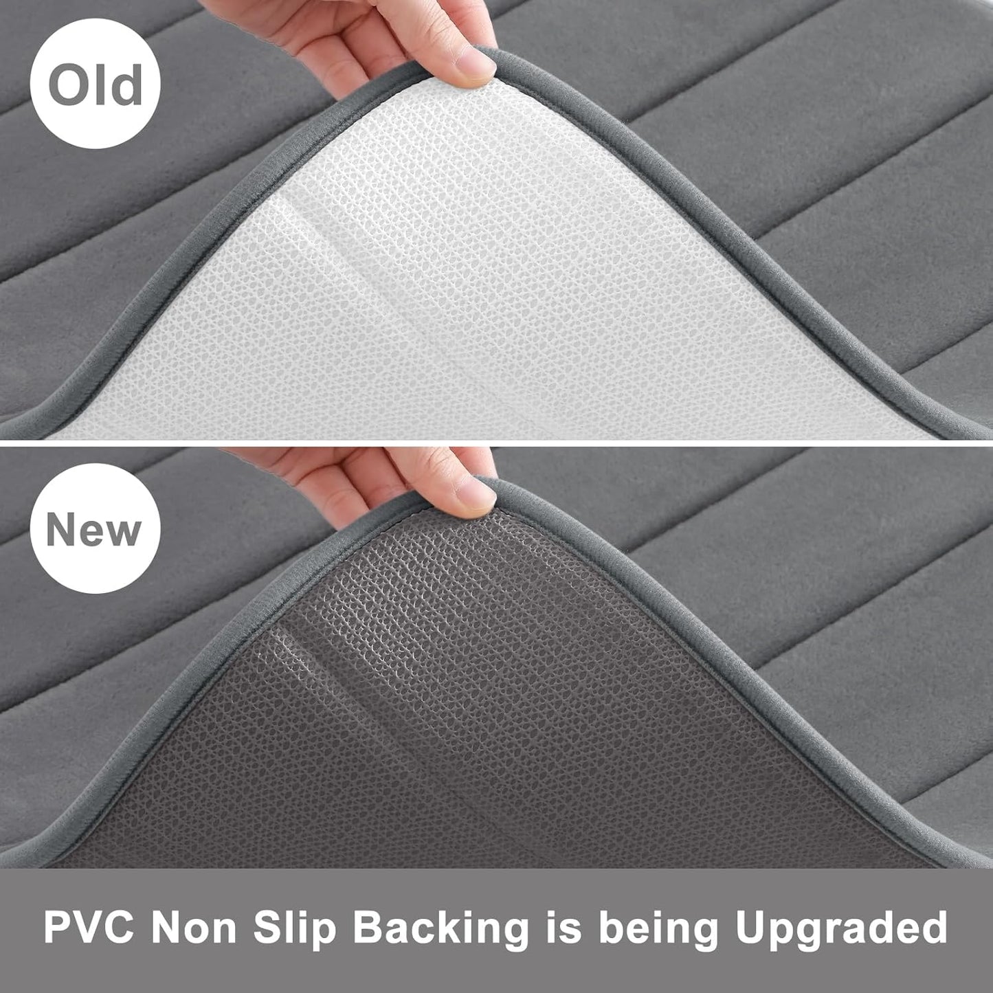 Buganda Memory Foam Bath Mat, 70" x 24", Ultra Soft and Non-Slip Bathroom Rugs, Water Absorbent and Machine Washable Bath Rug Runner for Bathroom, Shower, and Tub, Grey