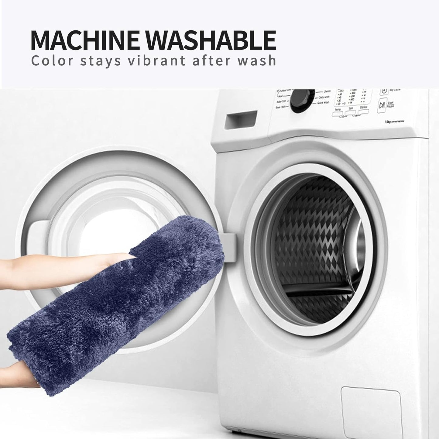 FIFU Bathroom Rugs 20" W x 32" L, Bath Mat for Bathroom, Bedroom, Laundry Room & Kitchen, Non-Slip Rubber Latex Backing, Extra Soft and Absorbent Microfiber Carpet, Machine Washable Rug, Navy Blue