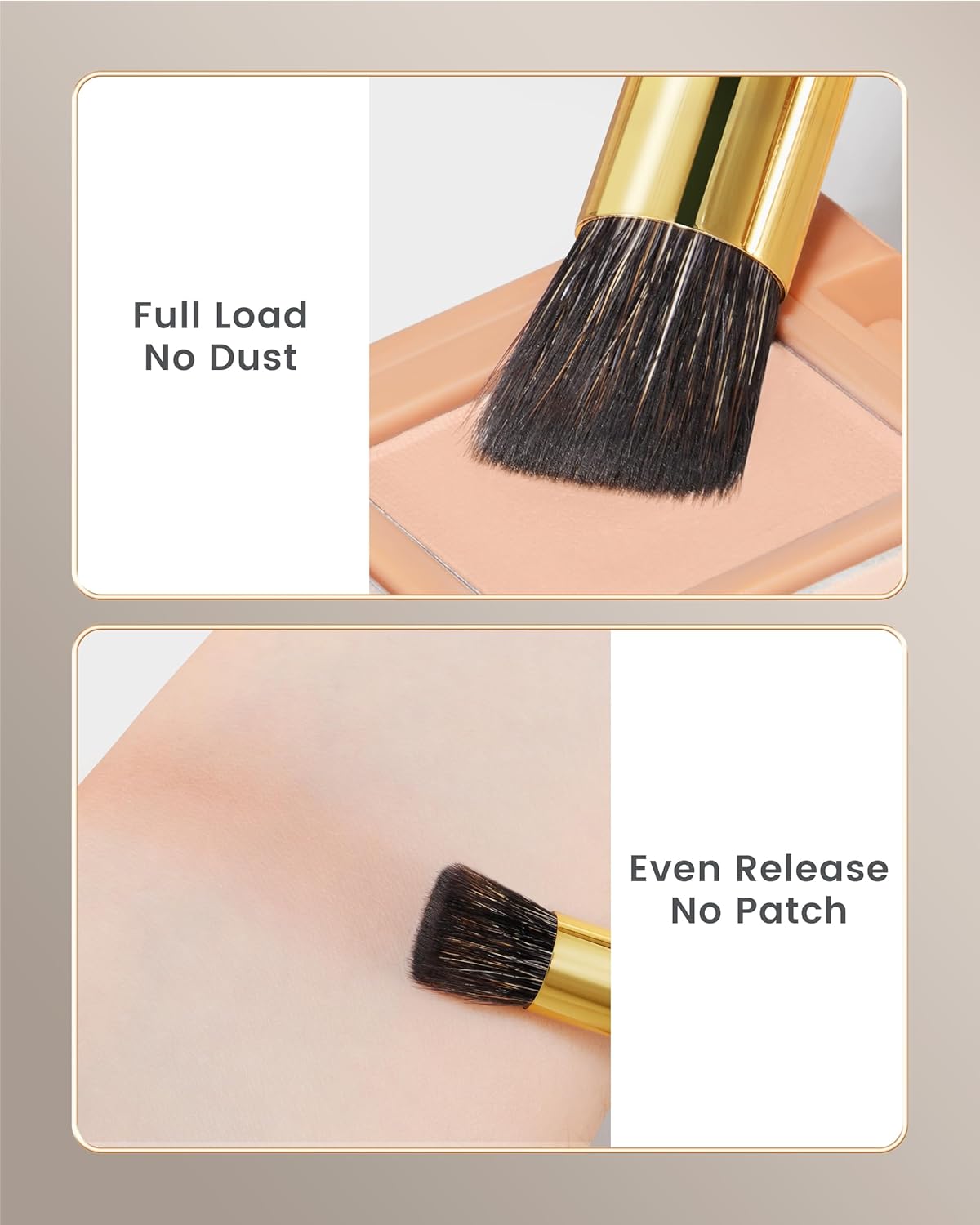 Desert Oak Series Flat Top Smoke Blender - 10mm Red Fox & Goat Hair Brush for Smudging & Blending, Luxury Bubinga Handle (CM 206)