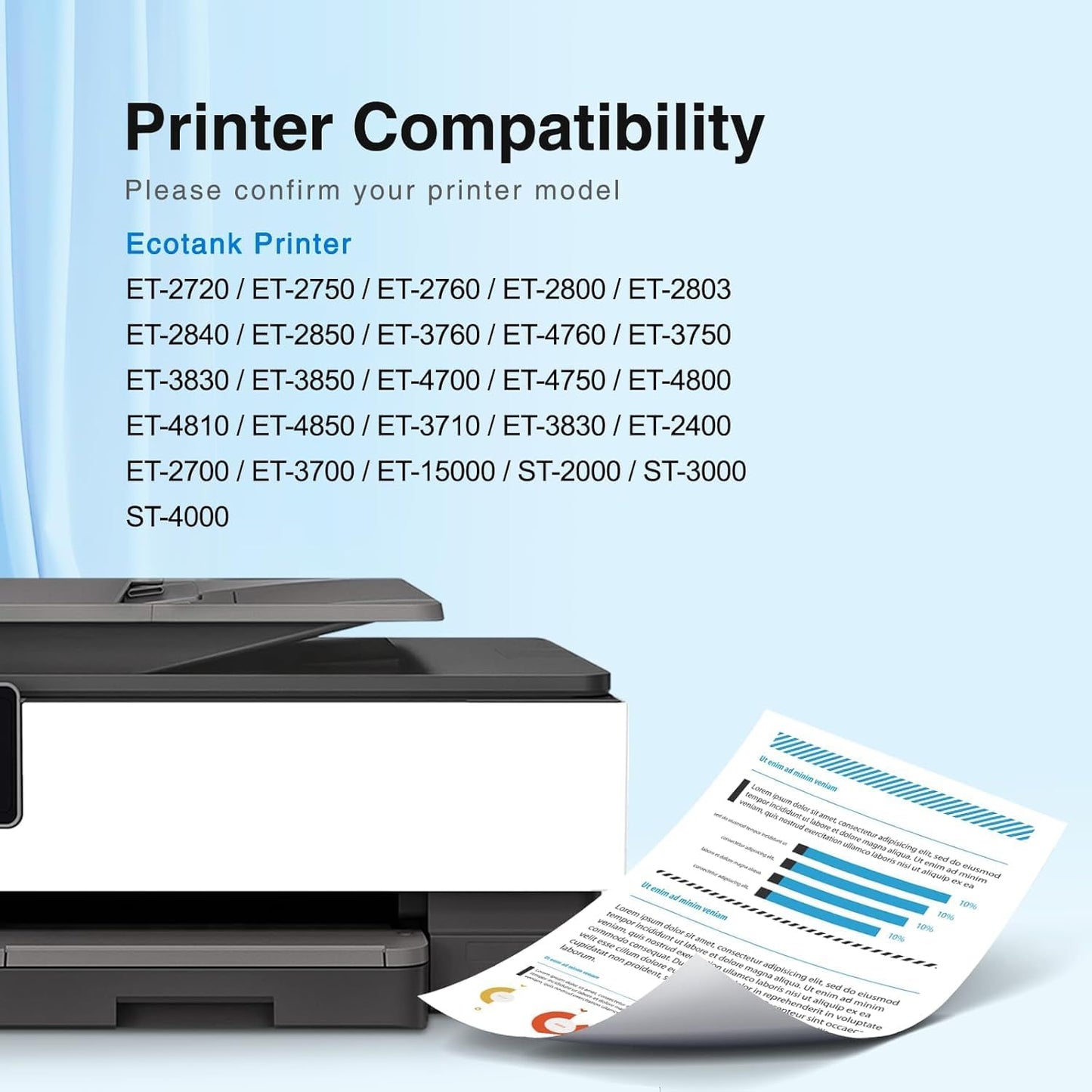 Replacement for 502 Ink Bottle Color Combo Pack Replacement for Epson 502 Compatible for EcoTank ET-2760 ET-2850 ET-4760 ET-3850 ET-15000 ET-2760 ET-4850 ET-2750 Printer (Cyan/Magenta/Yellow)