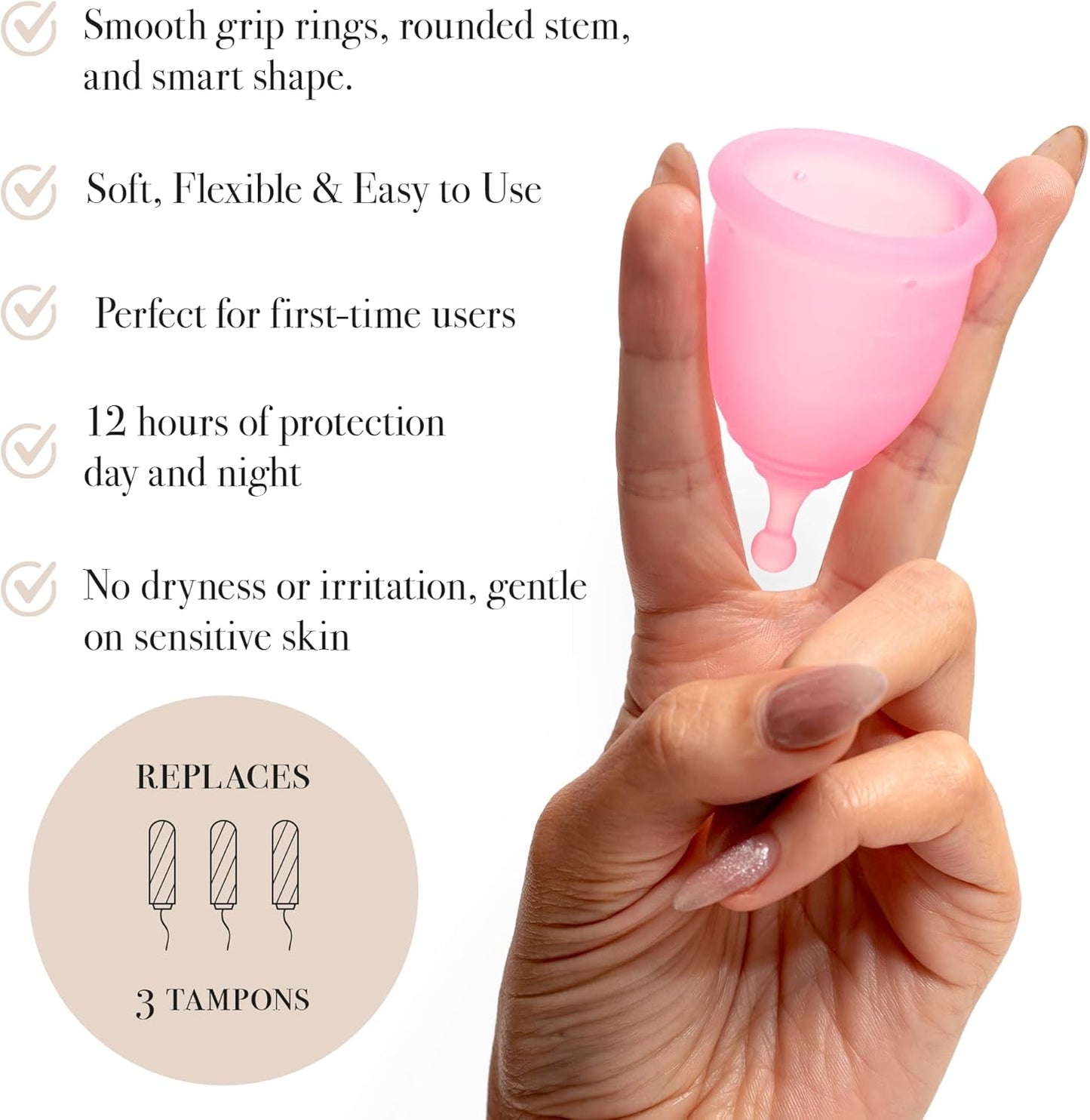 Reusable Menstrual Cup & Disc Starter Kit with Microwave Steamer Case | Medical-Grade Silicone Tampon and Pad Alternative | Small for Light to Normal Flow, for Teens and Adults