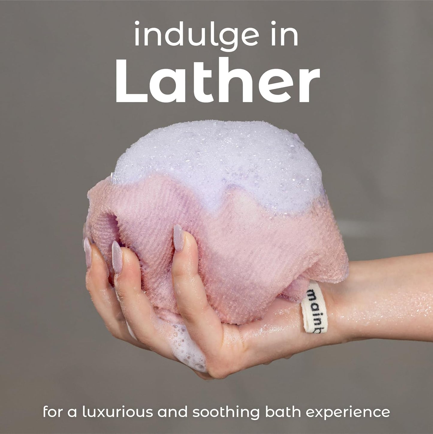 MainBasics Exfoliating Shower Towel - Japanese Nylon Bath Towel and Body Washcloth, Quick-Dry, Durable, Deep Exfoliation (Set of 3, Airy Blossom)