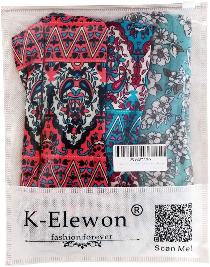 K-Elewon 3 Pack Women Wide Elastic Head Wrap Headband Sports yoga Hair Band