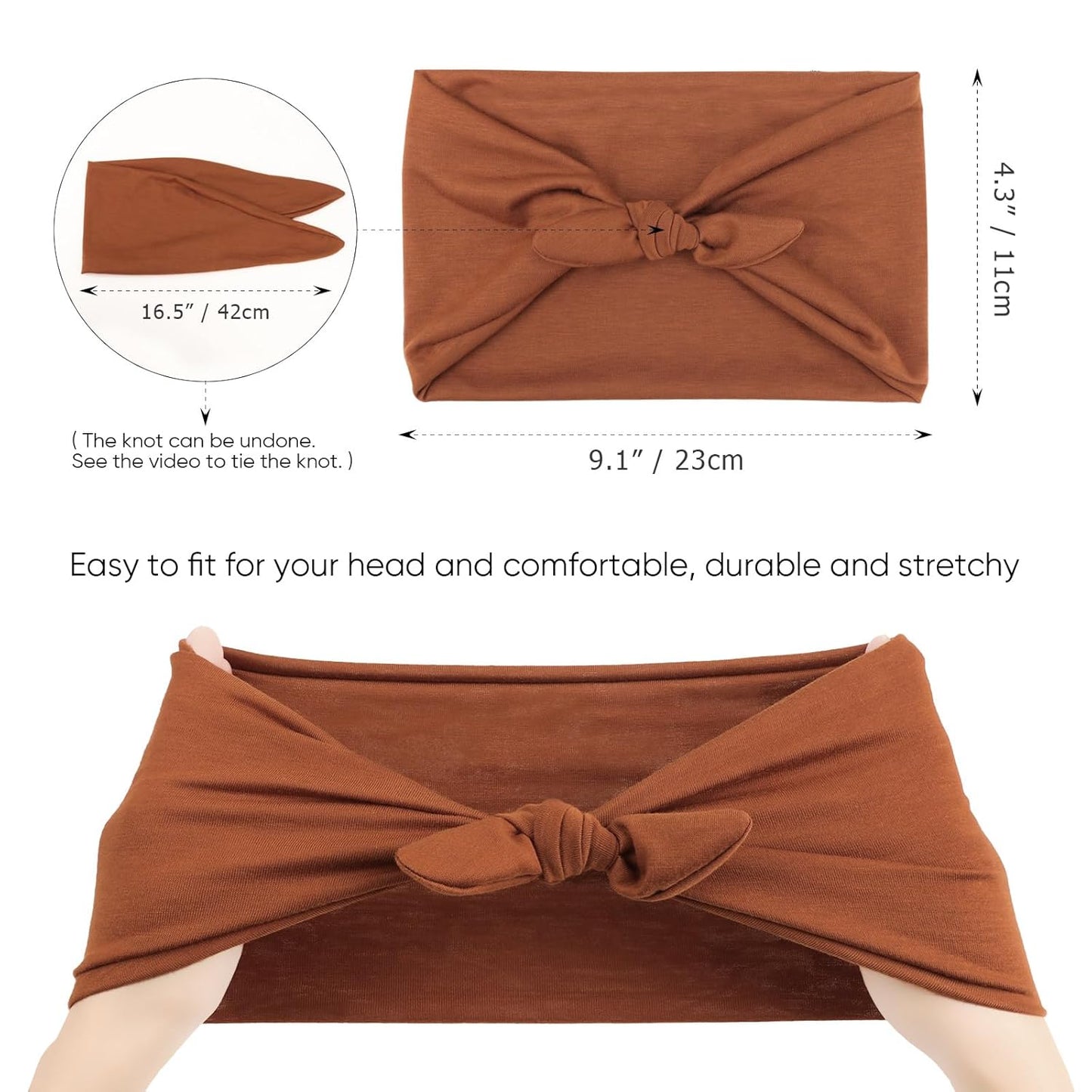 DRESHOW 8 Pack Bow Headbands of Solid Color for Women’s Hair Non Slip Wide Vintage Head Wraps Knotted Cute Hair Band Accessories