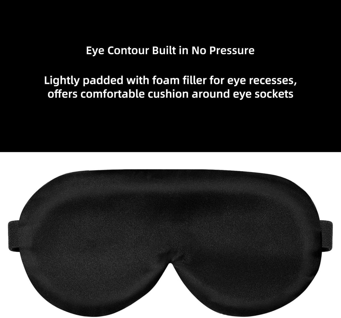 Alaska Bear Sleep Mask Silk Cover Eye Contour for Pressure-Free Sleeping, Upgrade Over Conventional Flat Satin Eye Masks, Machine Washable