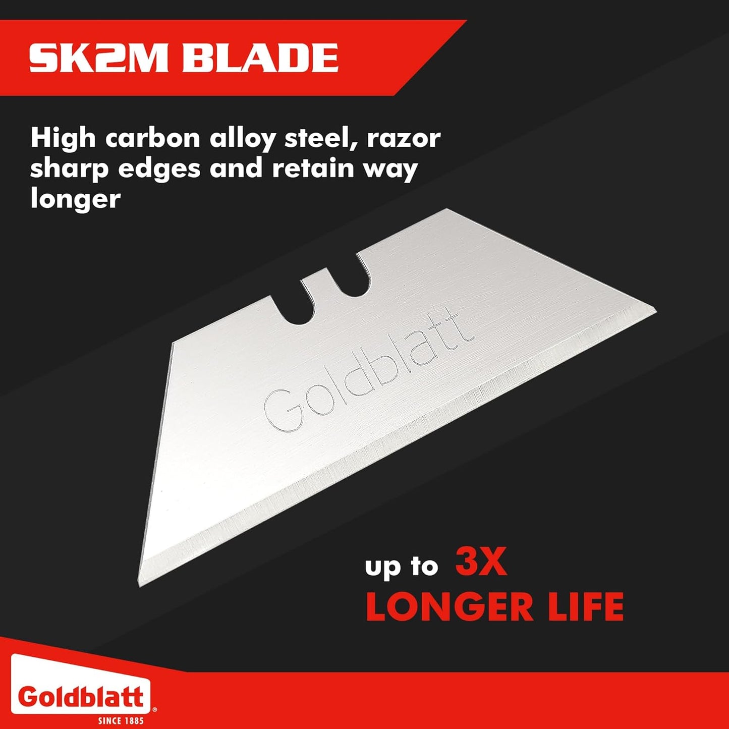 Goldblatt 100-Pack Utility Blades Premium Tempered SK2M Steel with Dispenser (G08283)