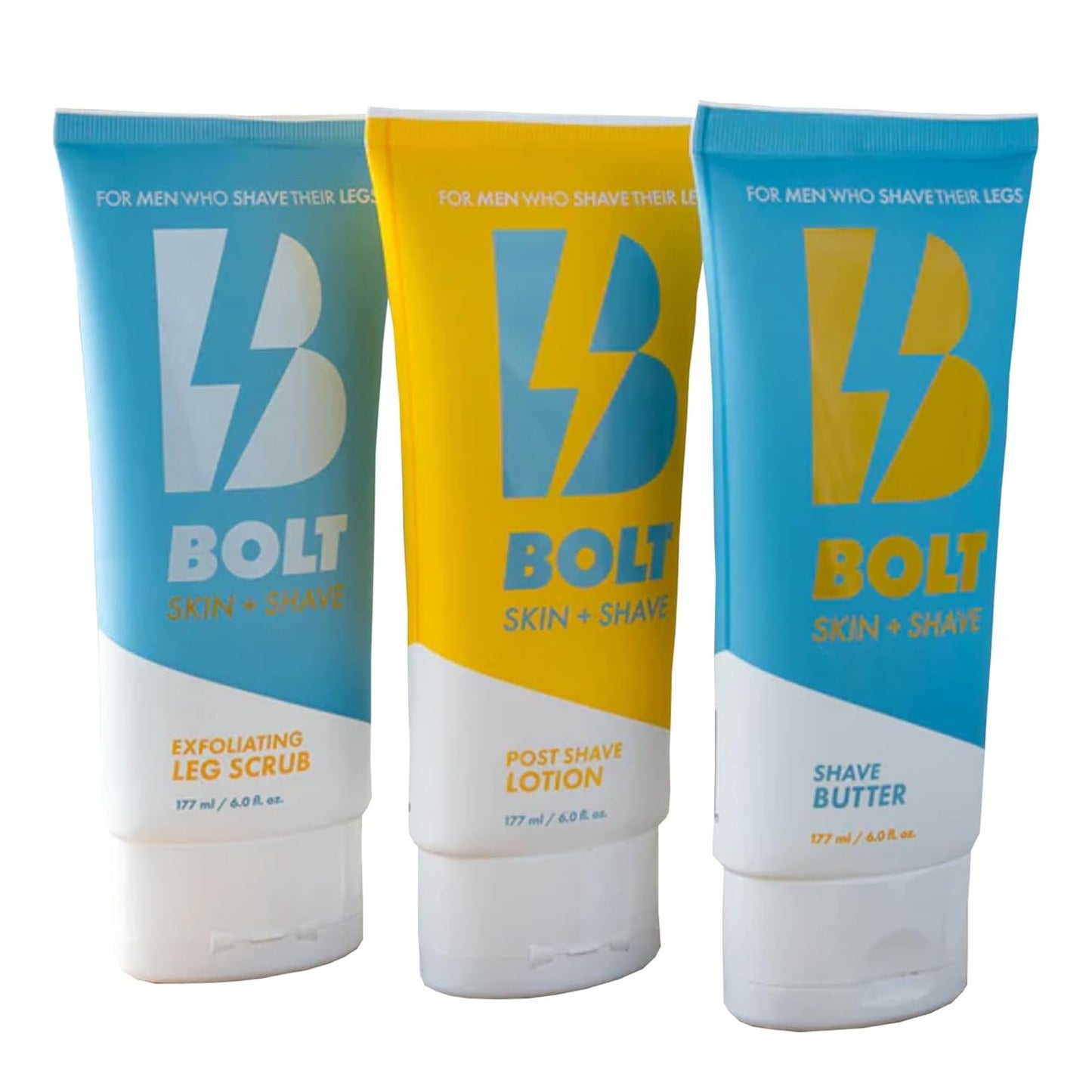 Stay Smooth Bundle for Men - Shaving Care Kit with Exfoliating Leg Scrub, Shave Butter and Post-Shave Lotion - 6 Fl Oz Each