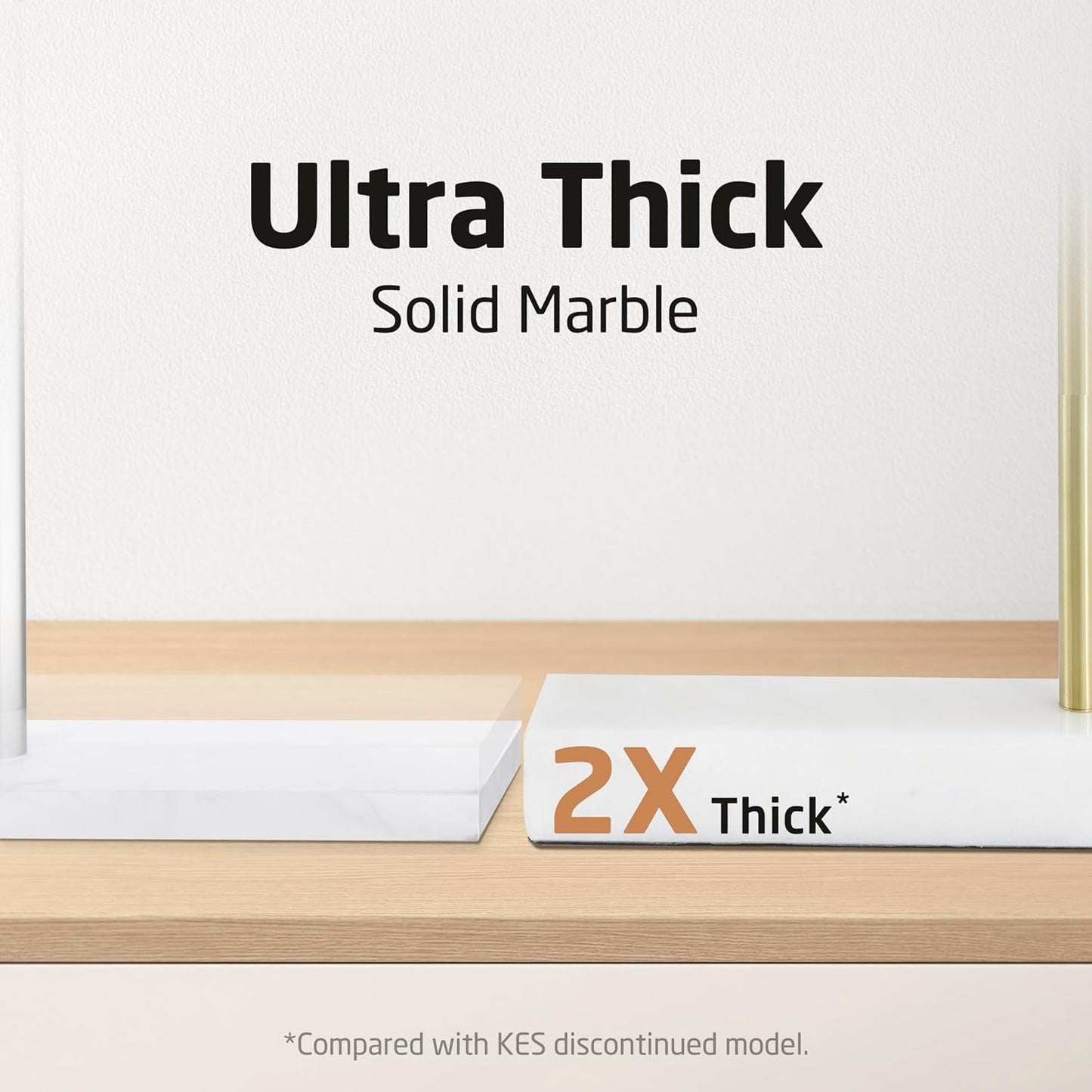 KES Gold Hand Towel Holder for Bathroom, Countertop Standing Swivel Towel Rack with Marble Base, Hand Towel Holder Free Standing 18/8 Stainless Steel Brushed Gold, BTH233-BZ