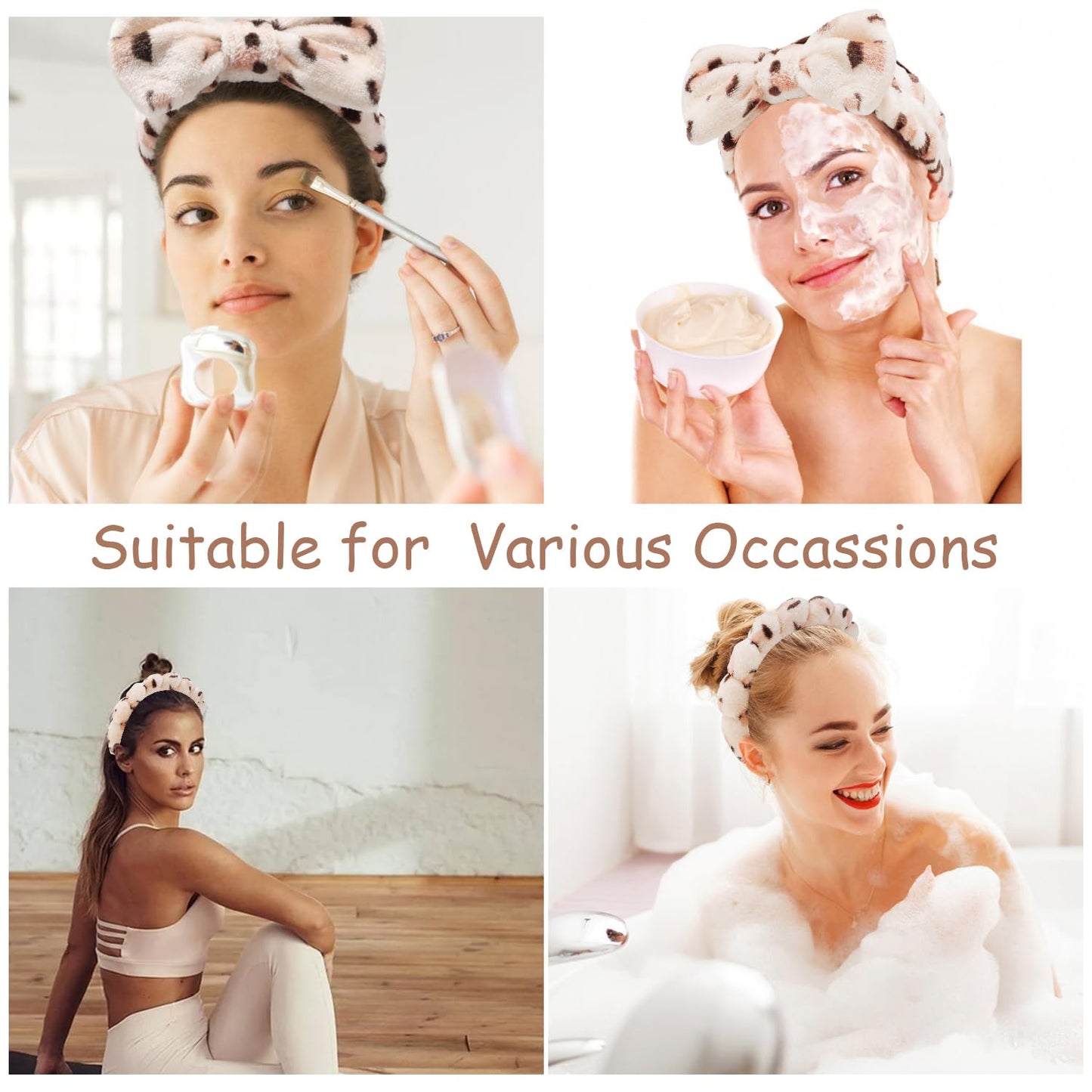 Chanaco Spa Headband, Skincare Headband, Headband for Washing Face, Makeup Headband, Wrist Towels for Washing Face, Face Wash Headband, Teen Girl Gifts Trendy Stuff, Hair Accessories for Women