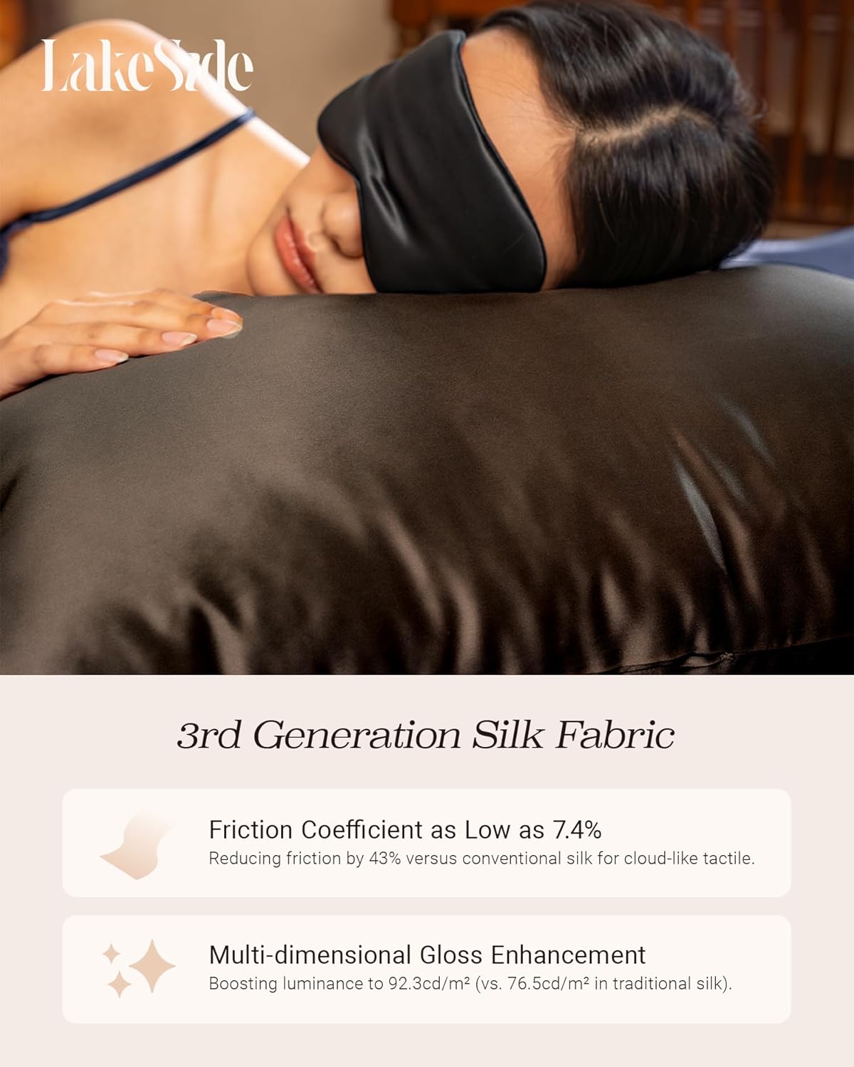 Oriental Lakeside® 100% Pure 22 Momme Mulberry Silk Pillowcase with Hidden Zipper - Nighttime Skincare & Hair Care Hydrating Pillow Cover