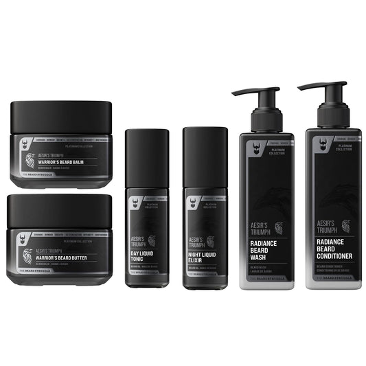 The Beard Struggle Greenlander Bundle Beard Kit - Includes Beard Butter, Beard Balm, Beard Night Oil, Beard Day Oil, Beard Wash & Beard Conditioner - Platinum Collection - Aesir's Triumph