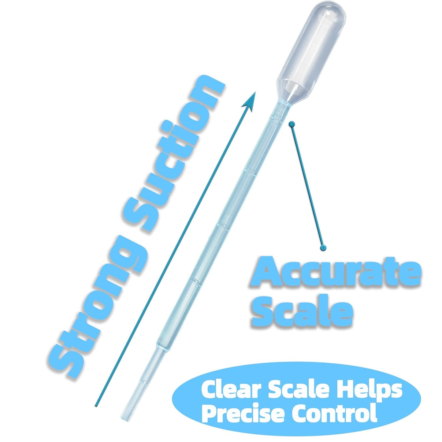 1mL Pipettes Dropper 100PCS, Premium Disposable Plastic Transfer Pipette for Essential Oils, Lab, Health Care, Crafts, Measuring and Transferring a Variety of Liquids - Eye Dropper