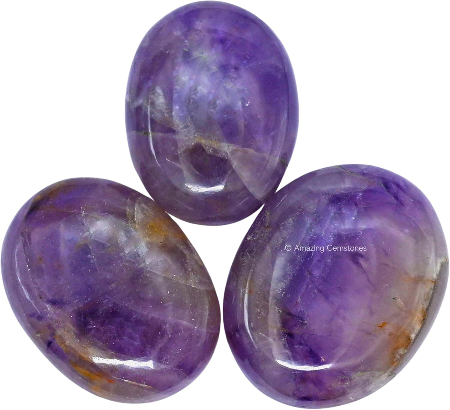 Amazing Gemstone Amethyst Crystals and Healing Stones - Large Palm Stone Crystals Piedra - Crystal for Good Luck, Balanced Positive Energy, Meditation - Unique Stocking Stuffers Gifts for Women, Men
