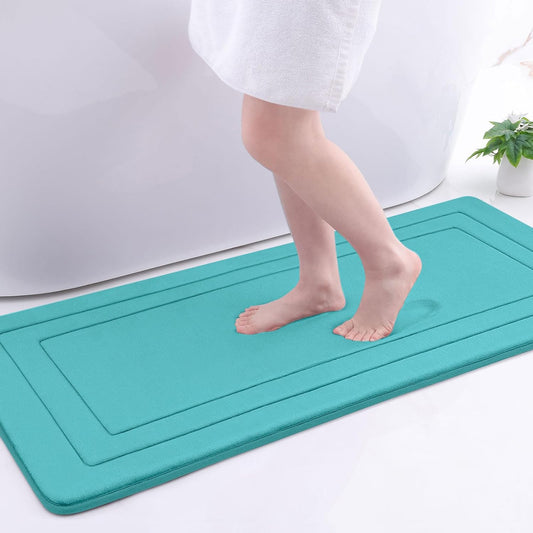 Arotive Memory Foam Bathroom Rug Mat 47x20, Ultra Soft and Absorbent Bath Mat, Machine Wash Dry, Comfortable Bath Rug Carpet for Bathroom Floor, Tub and Shower, Teal